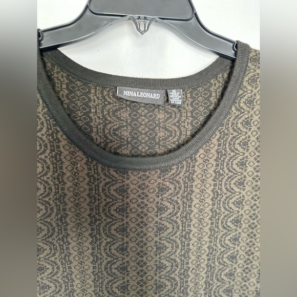 NWT Nina Leonard Print Fit & Flare Sweater Dress - Picture 5 of 5